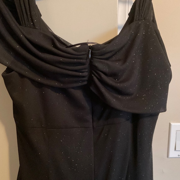 NWT Alex Evenings formal long dress black glitter sheer size 14. - Picture 7 of 10